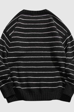 Style Core Aesthetics, New Style Trends Classic Striped Crew Neck Sweater