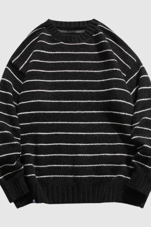 Style Core Aesthetics, New Style Trends Classic Striped Crew Neck Sweater