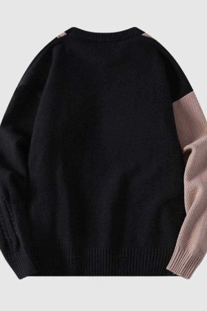 Style Core Aesthetics, New Style Trends Color Block Knitted Sweater