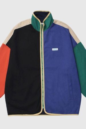 Style Core Aesthetics, New Style Trends Color-Block Reversible Jacket