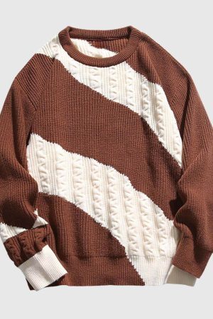 Style Core Aesthetics, New Style Trends Colorblock Cable Knit Sweater