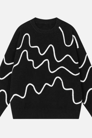Style Core Aesthetics, New Style Trends Colorblock Stitch Knit Sweater