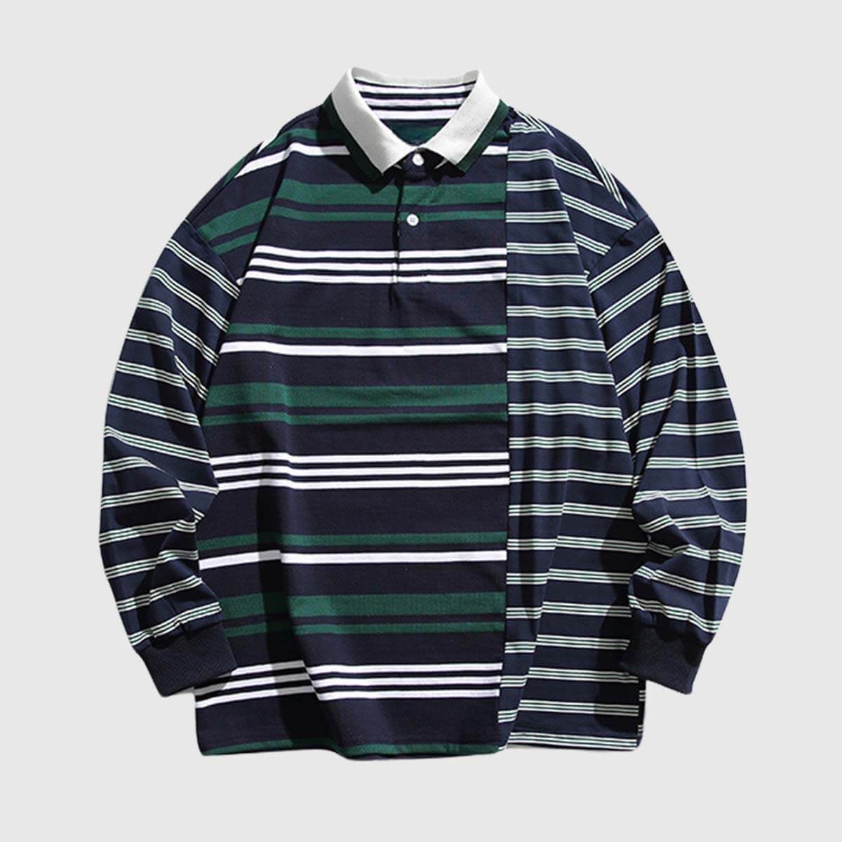 Style Core Aesthetics, New Style Trends Colorblock Striped Polo Shirt