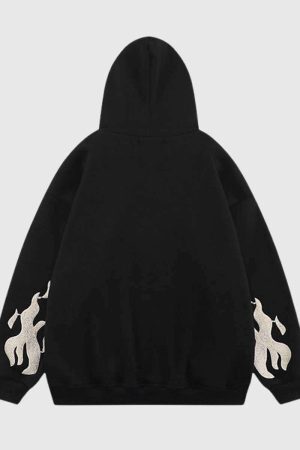 Style Core Aesthetics, New Style Trends Cross Embroidery Hoodie