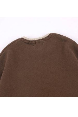 Style Core Aesthetics, New Style Trends Cute Bear Print Knit Sweater + Bear Mini Bag