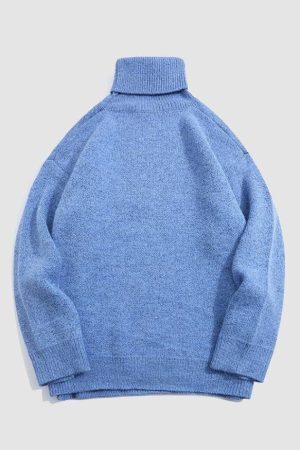 Style Core Aesthetics, New Style Trends Cute Shark Pattern Turtleneck Sweater