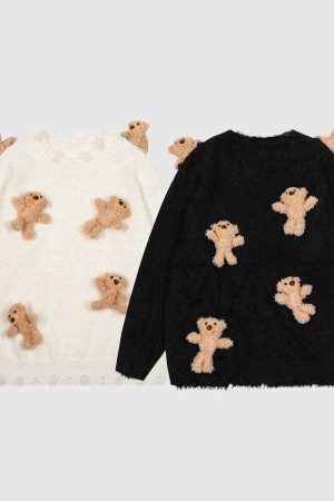 Style Core Aesthetics, New Style Trends Detachable Bear Sweater