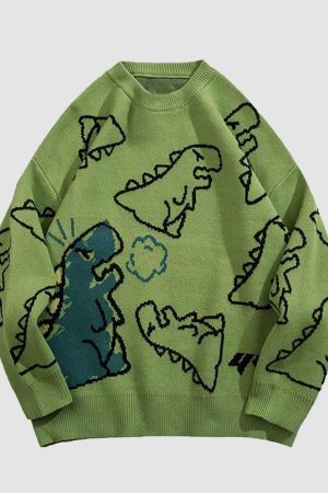 Style Core Aesthetics, New Style Trends Dinosaur Knitted Sweater