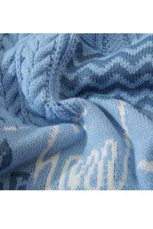 Style Core Aesthetics, New Style Trends Dinosaur Pattern Stitching Knit Sweater