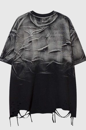 Style Core Aesthetics, New Style Trends Distressed Graphic Oversized T-Shirt