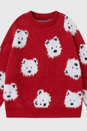 Style Core Aesthetics, New Style Trends Dog Pattern Knit Sweater