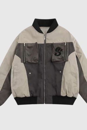 Style Core Aesthetics, New Style Trends Embroidered Aviator Insulated Coat
