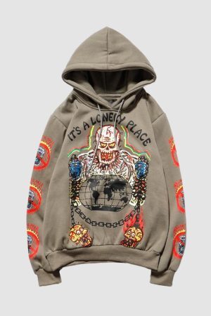 Style Core Aesthetics, New Style Trends Foamy Love Letter Graffiti Hoodie