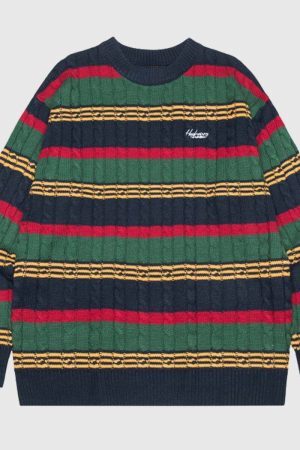 Style Core Aesthetics, New Style Trends Geometric Colorblock Sweater