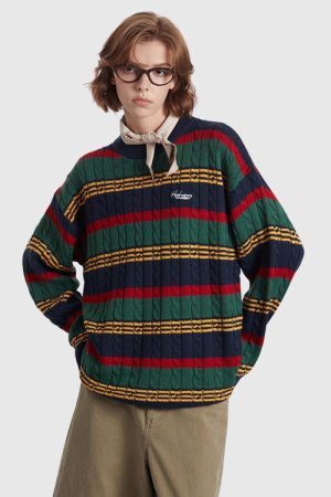 Style Core Aesthetics, New Style Trends Geometric Colorblock Sweater