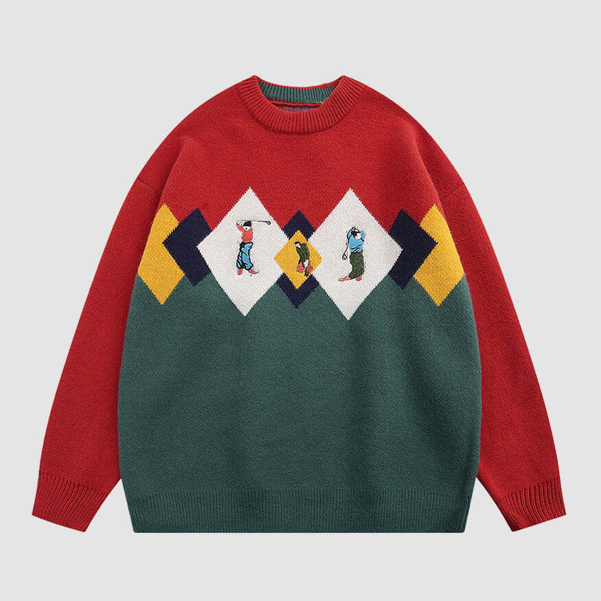 Style Core Aesthetics, New Style Trends Golf & Argyle Pattern Sweater