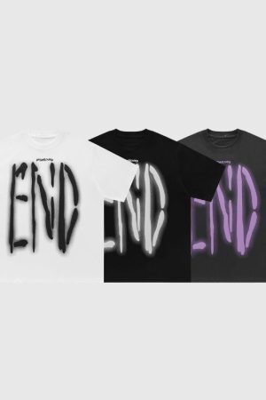 Style Core Aesthetics, New Style Trends Graffiti Letter Printed Tee