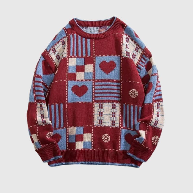 Style Core Aesthetics, New Style Trends Heart embroidered knitted sweater
