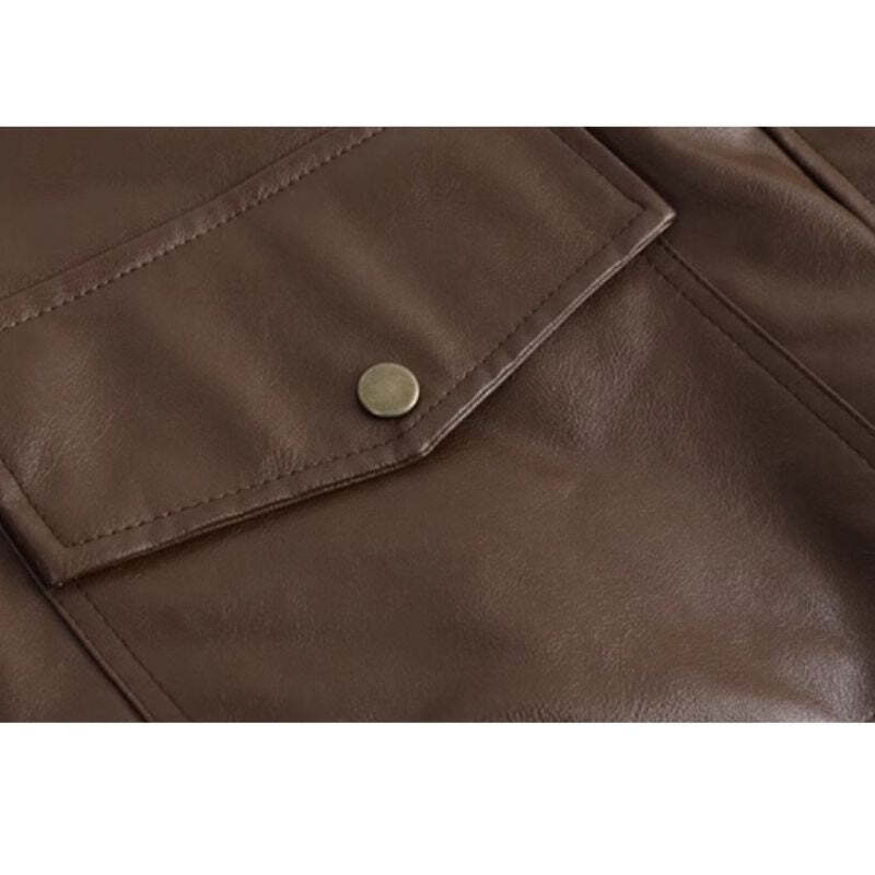 Style Core Aesthetics, New Style Trends Heavyweight Zip-Up Vintage Motorcycle Leather Coat