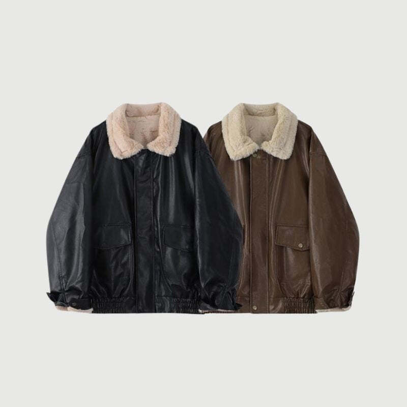 Style Core Aesthetics, New Style Trends Heavyweight Zip-Up Vintage Motorcycle Leather Coat