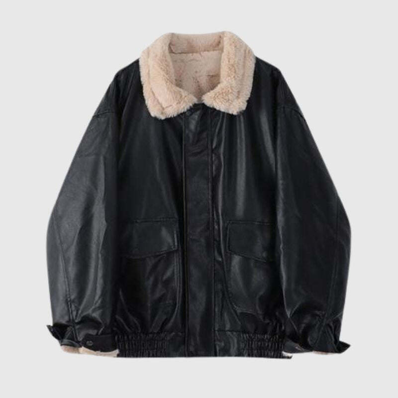 Style Core Aesthetics, New Style Trends Heavyweight Zip-Up Vintage Motorcycle Leather Coat