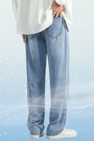 Style Core Aesthetics, New Style Trends Ice Silk Solid Jeans