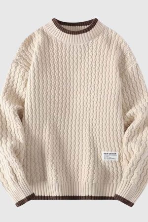 Style Core Aesthetics, New Style Trends Laid-back Vibe Loose Knit Sweater