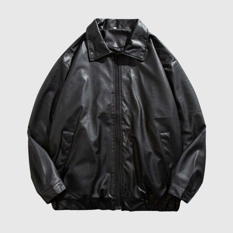 Style Core Aesthetics, New Style Trends Loose Collar Motorcycle Jacket