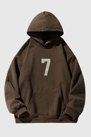 Style Core Aesthetics, New Style Trends Number Print Hoodie