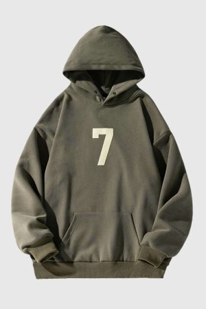 Style Core Aesthetics, New Style Trends Number Print Hoodie