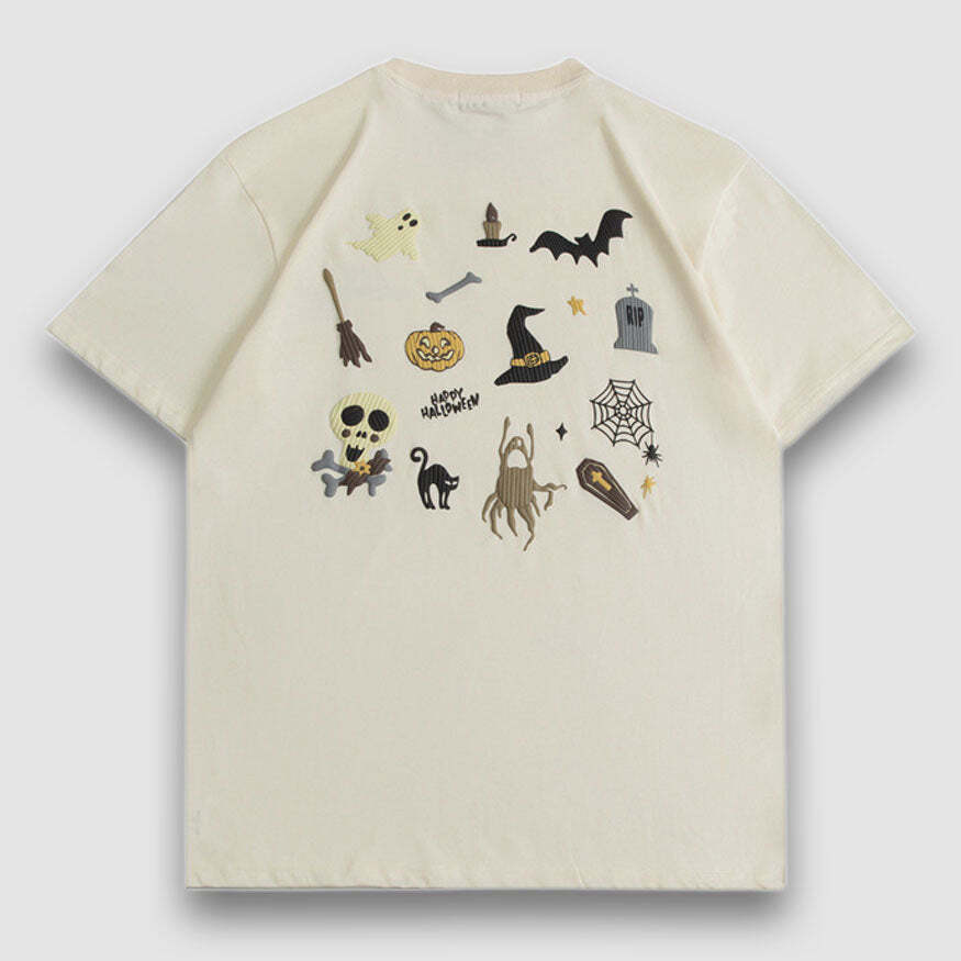 Style Core Aesthetics, New Style Trends Oluolin Halloween Vibe Cartoon Print Tee