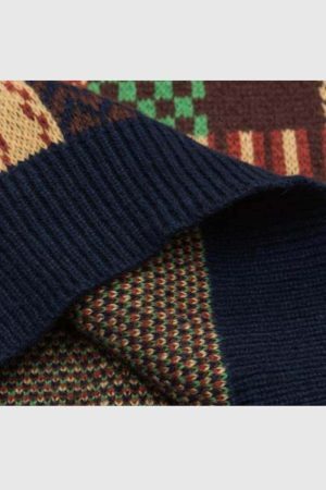 Style Core Aesthetics, New Style Trends Patchwork Knit Sweater