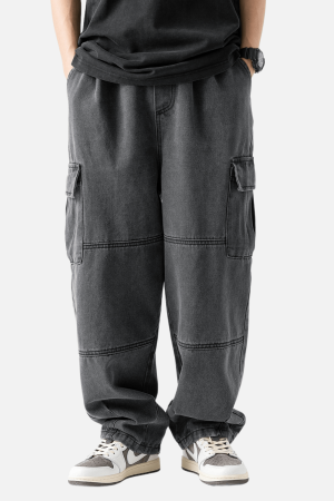 Style Core Aesthetics, New Style Trends Pocket Patchwork Design Cargo Jeans