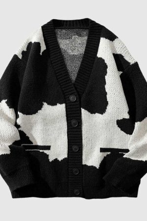 Style Core Aesthetics, New Style Trends Retro Contrasting Colors Sweater