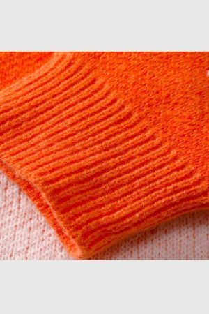 Style Core Aesthetics, New Style Trends Retro Contrasting Colors Sweater