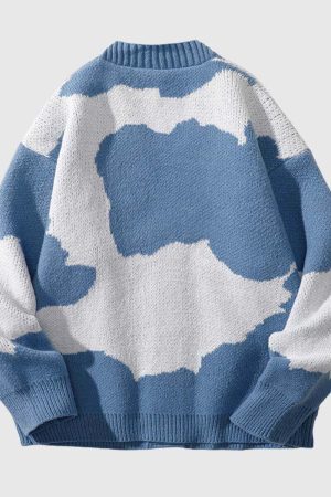 Style Core Aesthetics, New Style Trends Retro Contrasting Colors Sweater