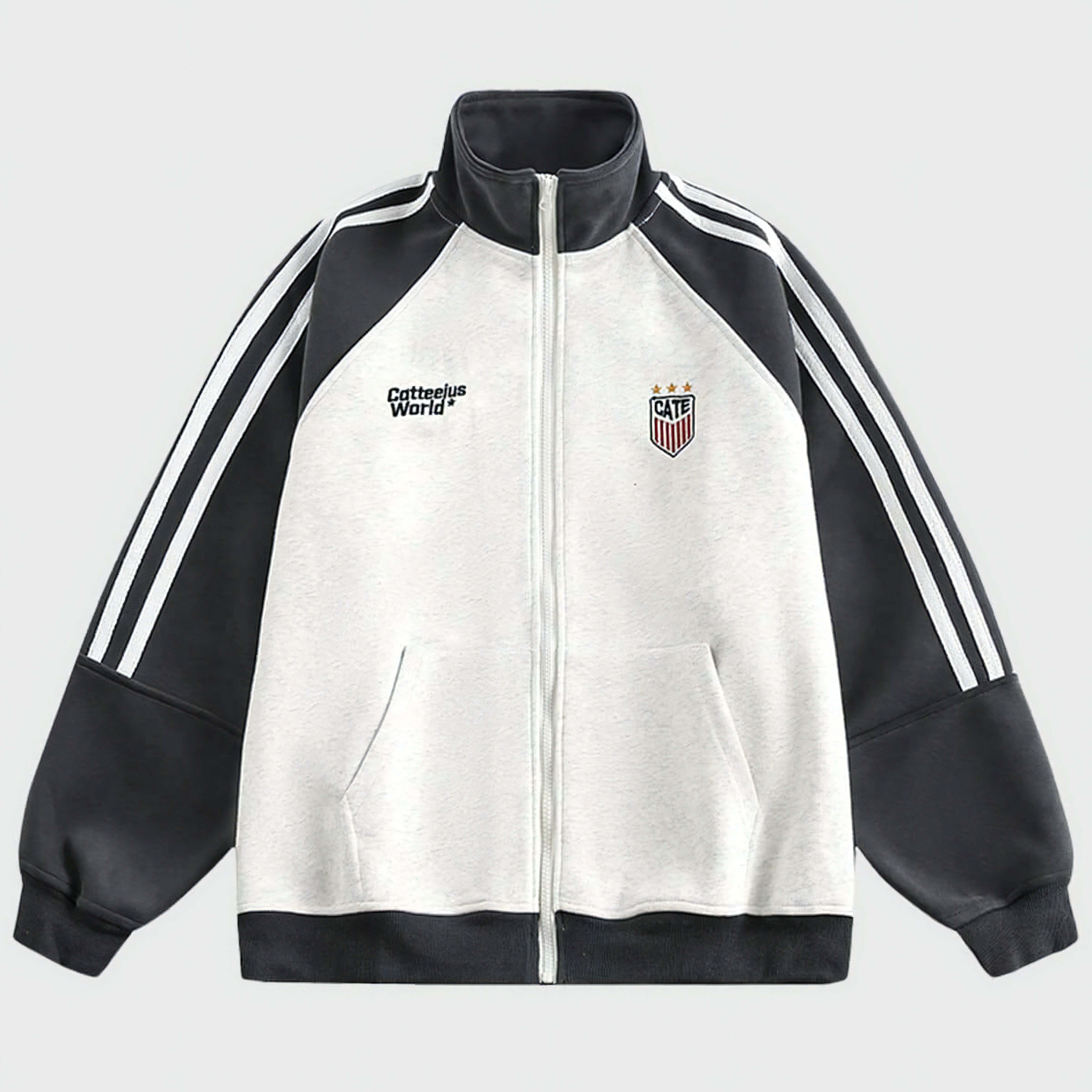 Style Core Aesthetics, New Style Trends Retro Stand Collar Track Jacket