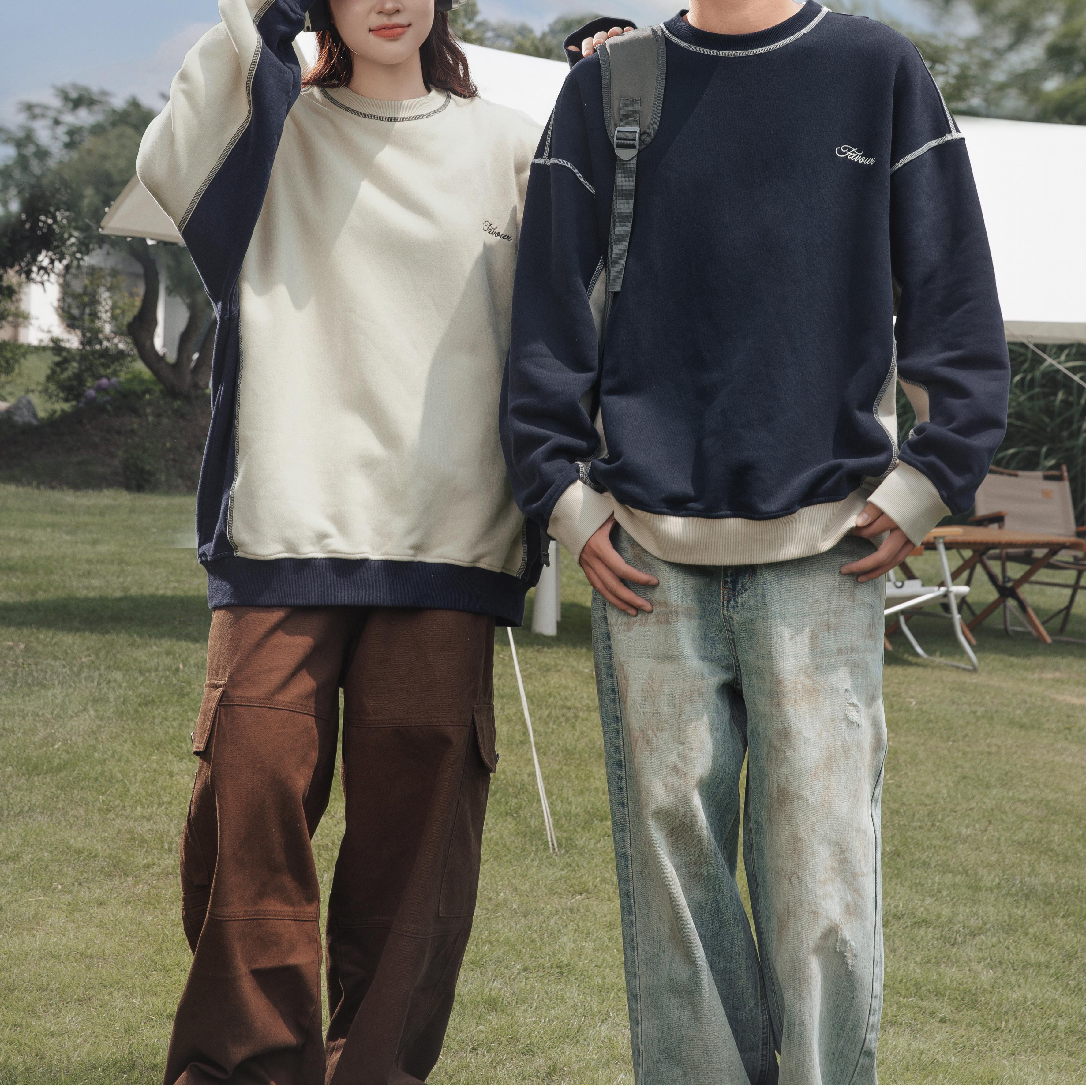 Style Core Aesthetics, New Style Trends Retro Style Patchwork Sweatshirt