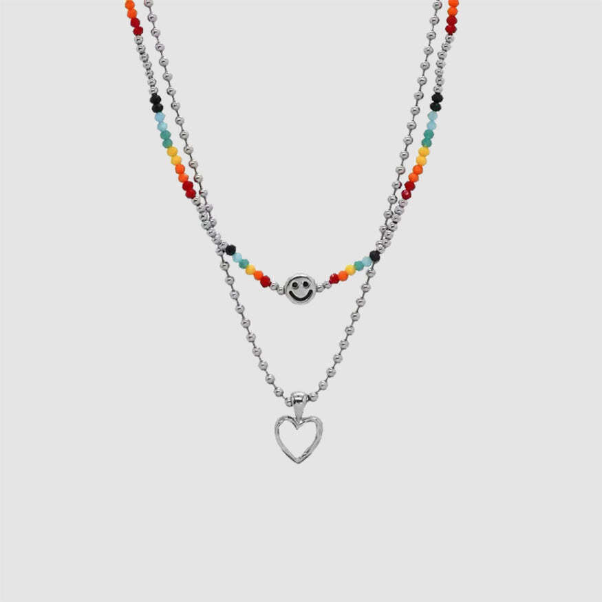 Style Core Aesthetics, New Style Trends Smiley&Heart Necklace
