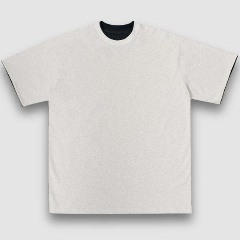 Style Core Aesthetics, New Style Trends Solid Fake Two-piece Tee