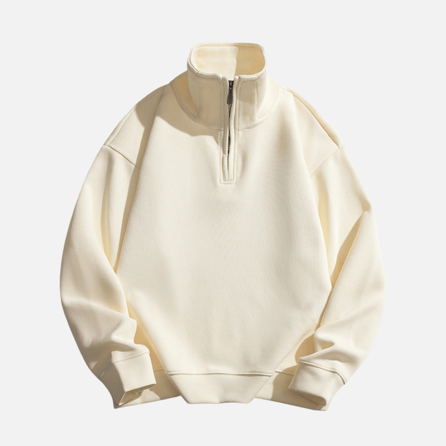 Style Core Aesthetics, New Style Trends Solid Half-Zip Stand Collar Sweatshirt