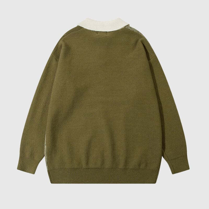 Style Core Aesthetics, New Style Trends Sporadic Checkered Vintage Sweater