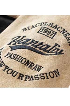 Style Core Aesthetics, New Style Trends Street-Style Embroidered  Suede Baseball Jacket