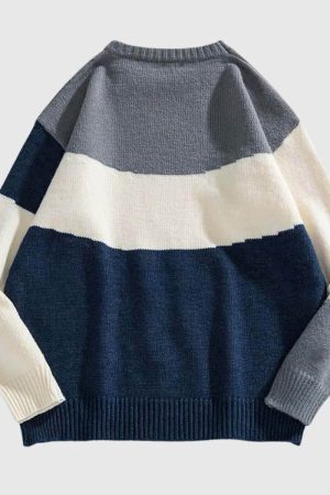 Style Core Aesthetics, New Style Trends Striped Colorblock Sweater