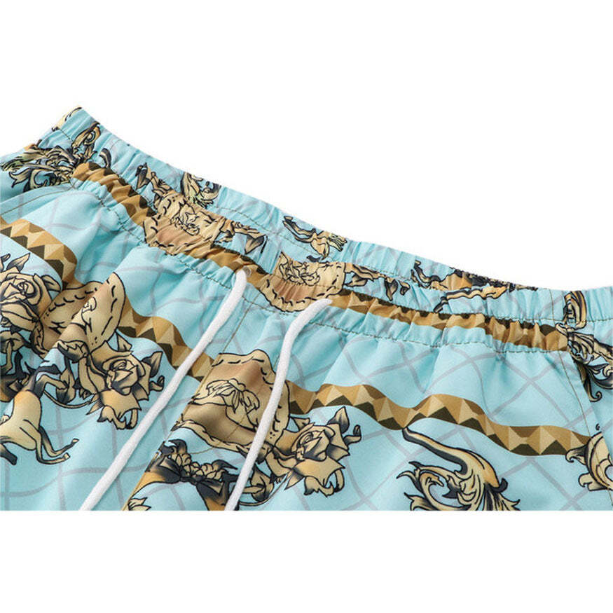 Style Core Aesthetics, New Style Trends Two Piece Vintage Pattern Shirt + Shorts