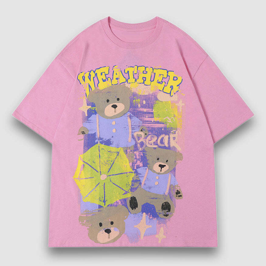 Style Core Aesthetics, New Style Trends Umbrella & Bear Printed Tee