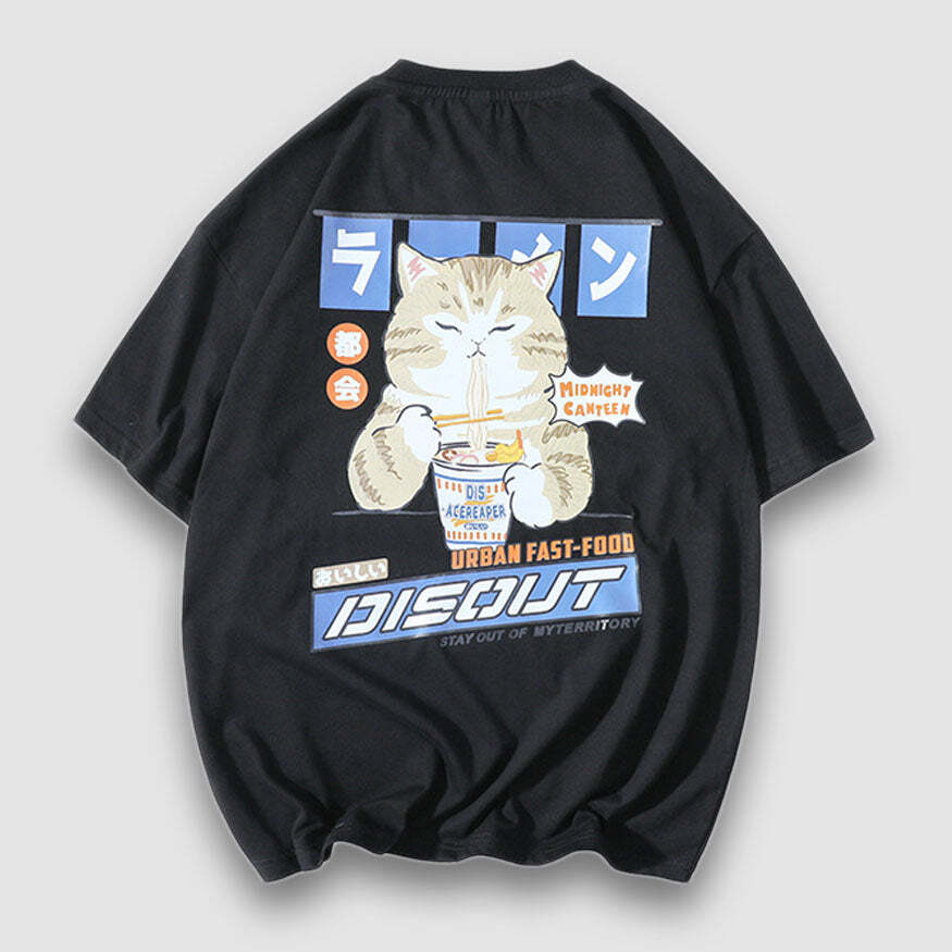 Style Core Aesthetics, New Style Trends Urban Fast-Food Cartoon Printed Tee