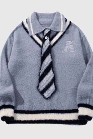 Style Core Aesthetics, New Style Trends Vintage College Sweater