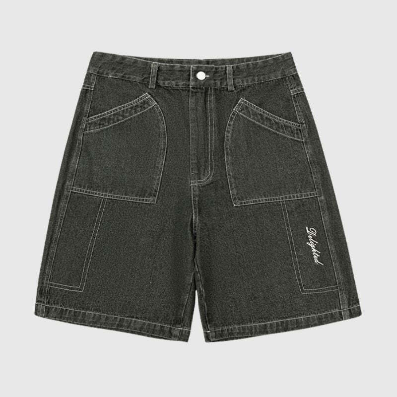 Style Core Aesthetics, New Style Trends Vintage Distressed Solid Jorts