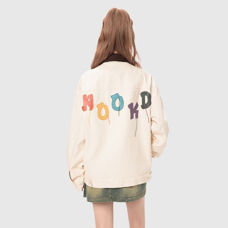 Style Core Aesthetics, New Style Trends Vintage Embroidered Dopamine Design Jacket